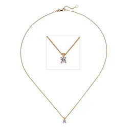 JOBO Kette mit Anhänger Solitär Diamant Brillant 0,25 ct., 14 Karat 585 Roségold 45 cm goldfarben
