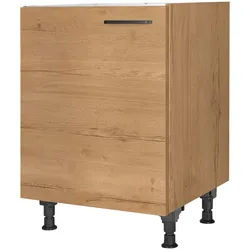 Nobilia Spülenunterschrank , Eichefarben , Metall , einzeln stellbar , 60x87x56 cm , Blauer Engel, Pefc, Goldenes M, Made in Germany, DGM-Klimapakt , Küchen, Küchenmöbel