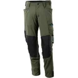 Mascot Hose mit Knietaschen, Stretchstoff Hose Größe 76C52, moosgrün