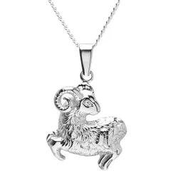 OSTSEE-SCHMUCK Kette mit Anhänger Ostsee-Schmuck Kette mit Anhänger Tierkreiszeichen Widder (2-tlg) silberfarben 45 cm