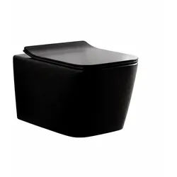 Tina wandmontierte Toilette ohne Rand mit Soft-Close-Sitz schwarz