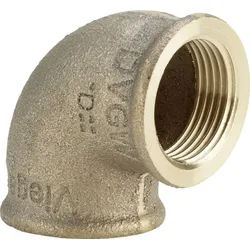 Rotguss-Winkel 3090 1/2 x 3/8" 90 Grad, mit 2 Muffen, DVGW