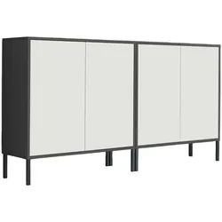 Sideboard Mailand Set 2 Anthrazit/Weiß