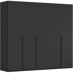 LeGer Home by Lena Gercke Kleiderschrank Schrank Garderobe Ankleide Schlafzimmer Flur SERINA Eyecatcher (3 verschiedene Ausstattungen BASIC/CLASSIC/PREMIUM (inkl. SOFT-CLOSE) in 6 Breiten (101 - 401 cm) mit Front Glas oder Dekor MADE IN GERMANY schwarz 251 cm x 223 cm x 61 cm