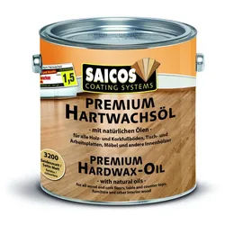 Saicos Hartholzöl Saicos Premium Hartwachsöl 2,5 L, Schnelltrocknend, langlebig, hohe Ergiebigkeit weiß