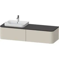 Duravit Waschtischunterschrank o. ES Happy D.2 Plus 35,4x160cm, 2 Ausz., BP l, Tau supermatt