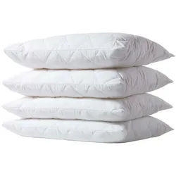 Homescapes Kissenbezug Allergiker 48/74 cm, 4er-Set mit Hotelverschluss , Weiß , Textil , Uni , Rechteckig , 48x74 cm , Oeko-Tex® Standard 100 , Heimtextilien, Bettwäsche & Leintücher, Bettwäsche