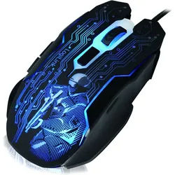 LogiLink Beleuchtete Gaming-Maus, USB, 6 Tasten, für PC und Computer Maus- und Mauspad-Set schwarz