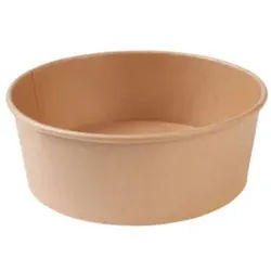 Greenbox Premium Kartonschalen, braun, Ø 18,5 cm, Runde Einwegschalen für den Verzehr unterwegs, 1 Packung = 50 Stück, Fassungsvermögen: 1000 ml