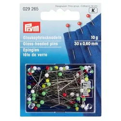 Stofferia Stoff Glaskopfnadeln ST 0,60 x 30 mm bunt 10g, Meterware