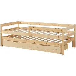[en.casa] Doppel-Kinderbett Sonkajärvi , Naturfarben , Holz , Kiefer , 90x200 cm , Babymöbel & Kindermöbel, Kinderzimmer & Jugendzimmer, Kinderbetten