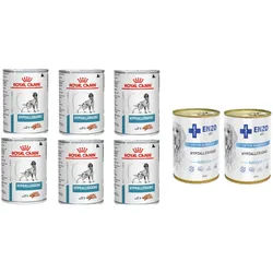 ROYAL CANIN Hypoallergenic DR21 6x400g + ENZO VET Hypoallergenes Futter mit Pute für Hunde 2x400g