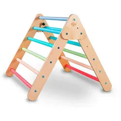 Kletterdreieck , Multicolor , Holz , Birke , massiv , 70x82x63 cm , Spielzeug, Holzspielzeug