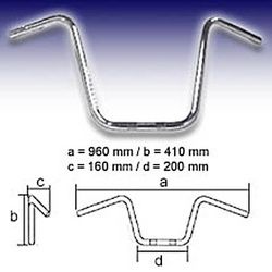 FEHLING APE HANGER 1 Zoll High, chrom, silber