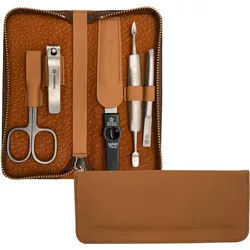 PFEILRING Maniküre-Etui, 5 tlg., Reißverschlussetui Nappaleder beige