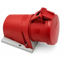 Mennekes TwinCONTACT 32 CEE-Steckdose Typ 5p, 32A, 6h, 400V (50+60Hz) rot, IP44, Aufputz, schraublose Klemme, Kunststoff Typ 32
