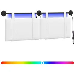 vidaXL Bett Hängendes Kopfteil Mit LED Licht Weiß Stoff (1-tlg) weiß
