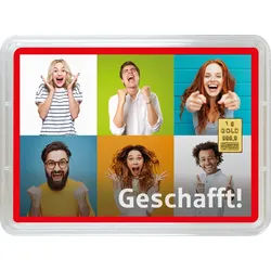 Goldbarren 1g Geschafft - Jubel (Motivbox)