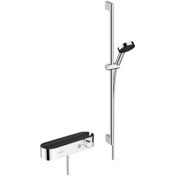 hansgrohe Pulsify Select S Brausesystem 105mm 3jet Relaxation, ShowerTablet 400, Brausestange 900mm 11,4l/min Handbrauseh. Chrom 24270000