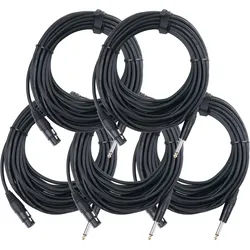 Pronomic Stage XFJ-10 Mikrofonkabel XLR/Klinke 10 m Schwarz 5er Set
