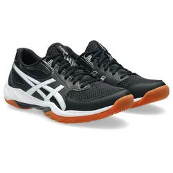Hallenschuh ASICS "GEL-ROCKET 12", Damen, Gr. 42, schwarz-weiß (schwarz, weiß), Synthetik, Schuhe Hallenschuh, besonders geeignet für Handball und Volleyball