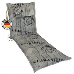 Gardissimo Liegenauflage K 778 für Gartenliegen 195x60x8 cm, (1 Auflage, 1 St., 1 Auflage), UV-beständig mit abnehmbaren Kopfkissen grau