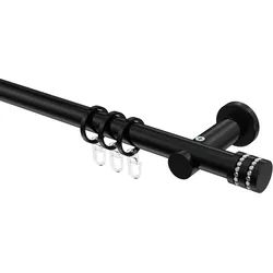 GARDINENSTANGE Platon Estana 280 cm (geteilt in 2 x 140 cm), 1-läufig, 20 mm Ø Schwarz
