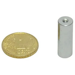 15 Neodym-Stabgreifer mit Innengewinde 8 mm | 20 mm, Neodym|Stahl, silber