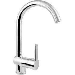 WELLWATER Einhebelmischer, verchromt, 360° schwenkbarer Auslauf - silberfarben