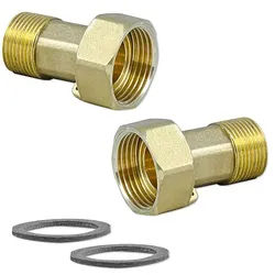 1 Satz Wasserzählerverschraubung 3/4'' AG x 1'' IG Überwurf flachdichtend - Messing