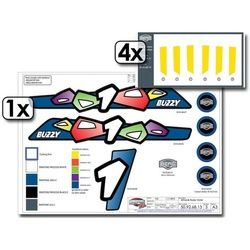 BERG Gokart Ersatzteil Buzzy - Aufkleber Sticker set Yellow 56.67.10.16