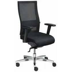 Topstar Drehstuhl , Schwarz, Alufarben , Metall, Kunststoff, Textil , Drehkreuz , 70x101-113x48 cm , Lga, Made in Germany , Stoffauswahl, Typenauswahl, Sitzfläche 360° drehbar , Büromöbel, Bürostühle, Drehstühle