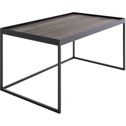 Novel Couchtisch , Schwarz, Eichefarben, Eiche dunkel , Holz, Metall , Eiche , massiv , rechteckig , eckig , 60x49x100 cm , Holzmöbel, Holztische, Wohnzimmertische Holz, Couchtische Holz