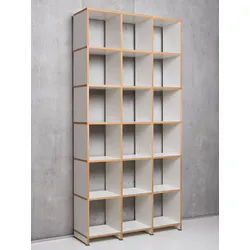 Regalsystem Mocoba Premium Mocoba weiß, Designer Klaus Kiefer, 107x218x32 cm
