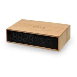 Bamboo Wireless Charger Clock