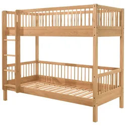 Mid.you Etagenbett , Naturfarben , Holz , Eiche , massiv , 90x200 cm , Lattenrost,nicht verstellbar , Baby & Kindermöbel, Kinderzimmer & Jugendzimmer, Stockbetten