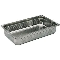 Matfer Gastronorm-Behälter, Edelstahl gelocht - ohne Griff - GN 1/2, Tiefe 10 cm (743410)