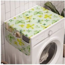 Abakuhaus Badorganizer Anti-Rutsch-Stoffabdeckung für Waschmaschine und Trockner, Natur-Kunst Outdoor-Natur Insekten gelb|grün