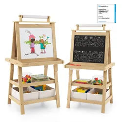 Costway Staffelei Natur , Naturfarben , Holz , 50x117x59 cm , Dekoration, Malbedarf & Bastelbedarf