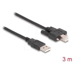 DELOCK 87215 - USB 2.0 Kabel, A Stecker auf B Stecker, schraubbar, 3 m