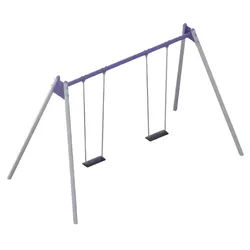JVmoebel Doppelschaukel Holz Schaukelstuhl mit Spielbereich und Slackline für Kinder, Made in Europa grau