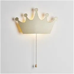 Lights4fun LED Wandleuchte Metall Krone Lampe in Gold