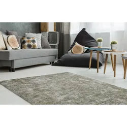Teppich KAYOOM "Etna 110", grün (silber, oliv), B:80cm H:10mm L:150cm, Polyester, Teppiche, Teppich, Maschinell getufteter Teppich, hervorragende Qualität, aktuelle Farben