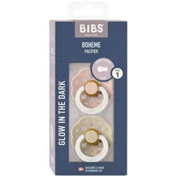 Bibs Sucette Boheme Glowdark Rouge/Vanille Duo 0-6