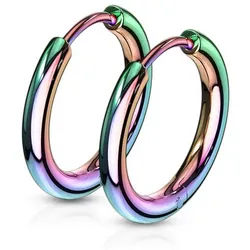 Order & Smile Schmuck Paar Creolen Creolen Ohrringe Regenbogen 10-20 mm bunt
