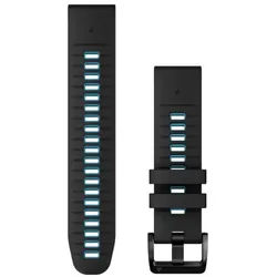 GARMIN Ersatzarmband Smartwatch | Quickfit-Silikon | Schwarz/Zirrusbla