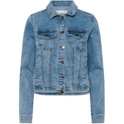 Jeansjacke KAFFE "Jeansjacke KAvilma", Damen, Gr. 46, blau (washed blau denim), Obermaterial: 81% Baumwolle CO. 17% Polyester PES. 2% Elasthan EL., Jacken Jeansjacke