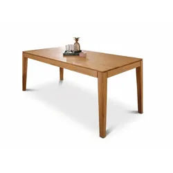 Massivart® Esstisch Wildeiche geölt, ausziehbar Massivholz »FLAVIA«, Butterfly-Auszug 85 cm • schwebende Tischkante • konische Standbeine beige 200 cm x 75 cm x 100 cm