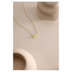 Nisan Ohrring-Set, 925 Silber Halskette mit Goldplattierung – Engelszahl 444 Anhänger