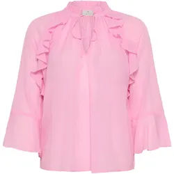 Langarmbluse KAFFE "Langarm-Bluse KAflora", Damen, Gr. 42, pink frosting, Obermaterial: 50% Baumwolle CO. 50% Viskose CV., Blusen